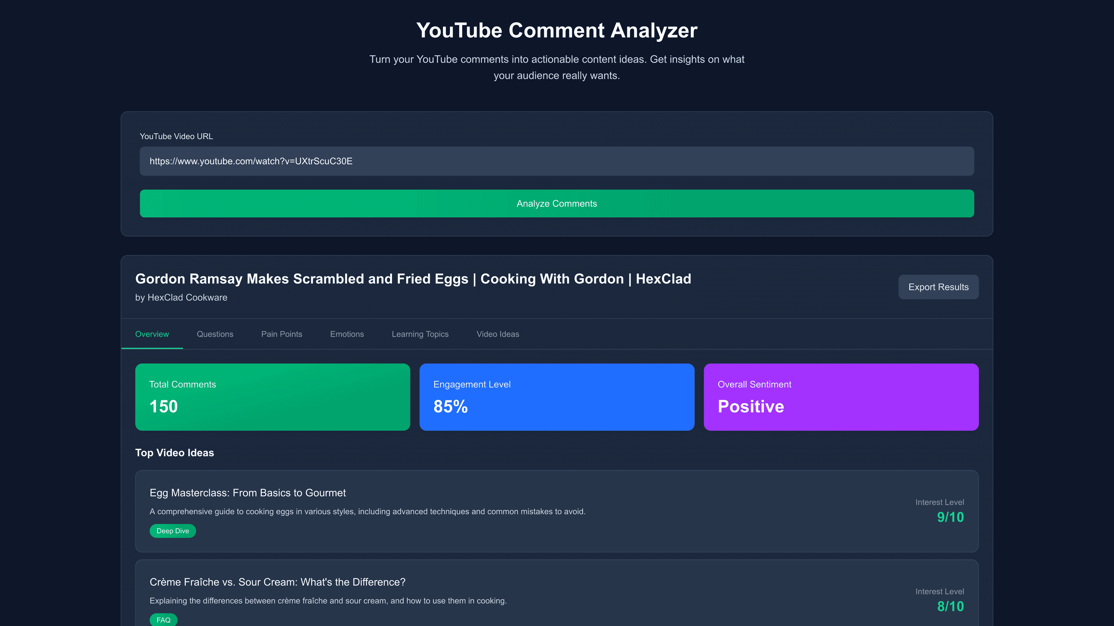YouTube Comments Analyzer project image 1